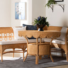 bali & pari Matilde Bohemian Light Honey Rattan 3-Piece Dining Nook Set