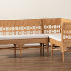 bali & pari Oxford Bohemian Light Honey Rattan 2-Piece Dining Nook Bench Set