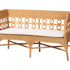 bali & pari Oxford Bohemian Light Honey Rattan Dining Bench with Armrests