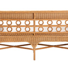 bali & pari Oxford Bohemian Light Honey Rattan Dining Bench with Armrests