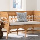 bali & pari Oxford Bohemian Light Honey Rattan Dining Bench with Armrests