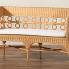 bali & pari Oxford Bohemian Light Honey Rattan Dining Bench with Armrests