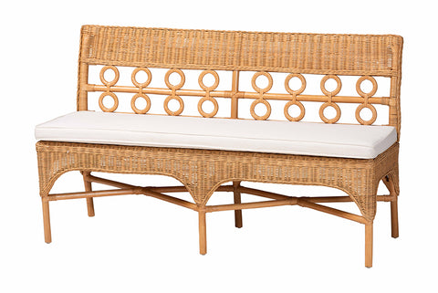 bali & pari Oxford Bohemian Light Honey Rattan Dining Bench
