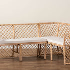 bali & pari Aysi Bohemian Light Honey Rattan 2-Piece Dining Nook Bench Set