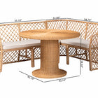 bali & pari Ellard Bohemian Light Honey Rattan 3-Piece Dining Nook Set
