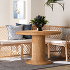 bali & pari Ellard Bohemian Light Honey Rattan 3-Piece Dining Nook Set