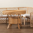 bali & pari Frayne Bohemian Light Honey Rattan 3-Piece Dining Nook Set