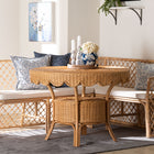 bali & pari Frayne Bohemian Light Honey Rattan 3-Piece Dining Nook Set