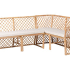 bali & pari Aysi Bohemian Light Honey Rattan 2-Piece Dining Nook Bench Set