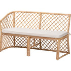 bali & pari Aysi Bohemian Light Honey Rattan 2-Piece Dining Nook Bench Set