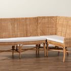 bali & pari Baako Bohemian Light Honey Rattan 2-Piece Dining Nook Bench Set