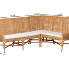 bali & pari Baako Bohemian Light Honey Rattan 2-Piece Dining Nook Bench Set