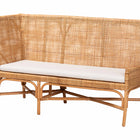 bali & pari Olivera Bohemian Light Honey Rattan 3-Piece Dining Nook Set