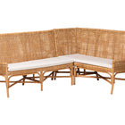 bali & pari Baako Bohemian Light Honey Rattan 2-Piece Dining Nook Bench Set