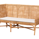 bali & pari Baako Bohemian Light Honey Rattan 2-Piece Dining Nook Bench Set