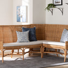 bali & pari Baako Bohemian Light Honey Rattan 2-Piece Dining Nook Bench Set