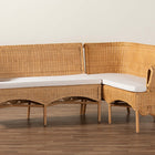 bali & pari Tamara Bohemian Light Honey Rattan 2-Piece Dining Nook Bench Set