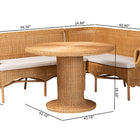 bali & pari Rashtin Bohemian Light Honey Rattan 3-Piece Dining Nook Set