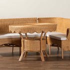bali & pari Keitha Bohemian Light Honey Rattan 3-Piece Dining Nook Set