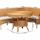 bali & pari Keitha Bohemian Light Honey Rattan 3-Piece Dining Nook Set