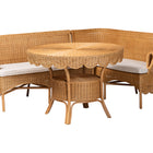 bali & pari Keitha Bohemian Light Honey Rattan 3-Piece Dining Nook Set
