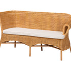 bali & pari Tamara Bohemian Light Honey Rattan 2-Piece Dining Nook Bench Set