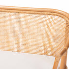 bali & pari Ceona 3-Piece Natural Rattan Dining Nook Set - L-Shaped Banquette Seating with Cushions and Wicker Table with Scallop Edge, Boho Coastal Style Dining