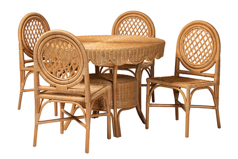 Troy Natural Rattan Dining Set
