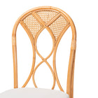 bali & pari Tony 5-Piece Natural Rattan Dining Set with Round Scalloped Edge Table and 4 Chairs, Handwoven Wicker Dining Furniture with Cushioned Seats, Boho Coastal Kitchen or Dining Room Set