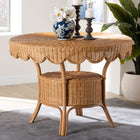 bali & pari Abena Bohemian Scalloped Light Honey Rattan Dining Table