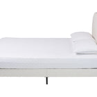 Baxton Studio Dalton Boucle Upholstered Platform Bed - Soft Fabric Queen Size Bed Frame with Headboard, Minimalist Design, Cream