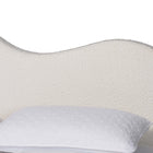 Baxton Studio Dalton Boucle Upholstered Platform Bed - Soft Fabric Queen Size Bed Frame with Headboard, Minimalist Design, Cream