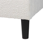 Baxton Studio Albion Boucle Upholstered Platform Bed - Soft Fabric Queen Size Bed Frame with Padded Headboard, Minimalist Design, Cream