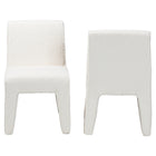 Baxton Studio Helios Boucle Dining Chair Set of 2 - Modern Armless Upholstered Accent Chair, Soft White, Minimalist Design