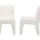 Baxton Studio Helios Boucle Dining Chair Set of 2 - Modern Armless Upholstered Accent Chair, Soft White, Minimalist Design