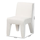 Baxton Studio Helios Boucle Dining Chair Set of 2 - Modern Armless Upholstered Accent Chair, Soft White, Minimalist Design