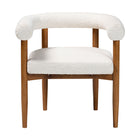 Baxton Studio Caia Boucle Dining Chair - Modern Upholstered Accent Armchair, Cream, Minimalist Design