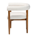 Baxton Studio Caia Boucle Dining Chair - Modern Upholstered Accent Armchair, Cream, Minimalist Design