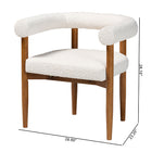 Baxton Studio Caia Boucle Dining Chair - Modern Upholstered Accent Armchair, Cream, Minimalist Design