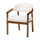 Baxton Studio Biana Boucle Dining Chair - Modern Upholstered Accent Armchair, Cream, Minimalist Design