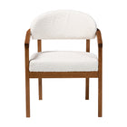 Baxton Studio Biana Boucle Dining Chair - Modern Upholstered Accent Armchair, Cream, Minimalist Design