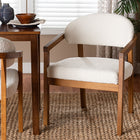 Baxton Studio Biana Boucle Dining Chair - Modern Upholstered Accent Armchair, Cream, Minimalist Design