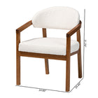 Baxton Studio Biana Boucle Dining Chair - Modern Upholstered Accent Armchair, Cream, Minimalist Design