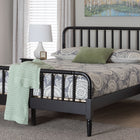 Baxton Studio Braith Farmhouse Black Spindle Wood Queen Size Platform Bed