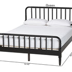 Baxton Studio Braith Farmhouse Black Spindle Wood Queen Size Platform Bed