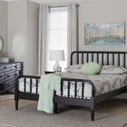 Baxton Studio Braith Farmhouse Black Spindle Wood Queen Size 4-Piece Bedroom Set with Two Nightstands