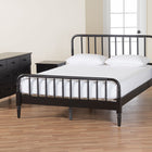 Baxton Studio Braith Farmhouse Black Spindle Wood Queen Size 4-Piece Bedroom Set with Two Nightstands