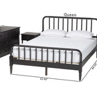 Baxton Studio Braith Farmhouse Black Spindle Wood Queen Size 4-Piece Bedroom Set with Two Nightstands