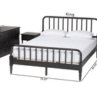 Baxton Studio Braith Farmhouse Black Spindle Wood Queen Size 4-Piece Bedroom Set with Two Nightstands