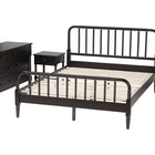 Baxton Studio Braith Farmhouse Black Spindle Wood King Size 4-Piece Bedroom Set with Two Nightstands